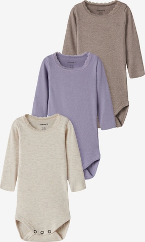 Tutina / body per bambino di NAME IT in beige: frontale