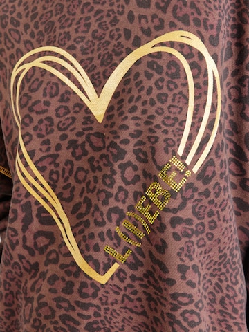 miss goodlife Sweatshirt 'L(I)EBE in Braun