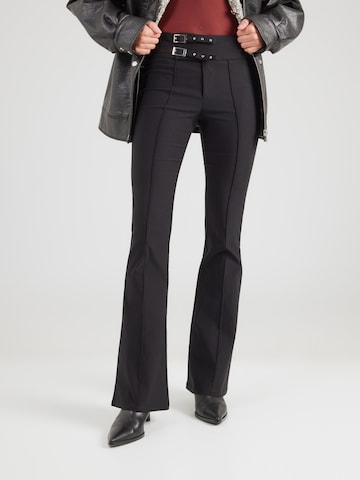 Tally WeijlFlared/zvonoliki kroj Hlače - crna boja: prednji dio