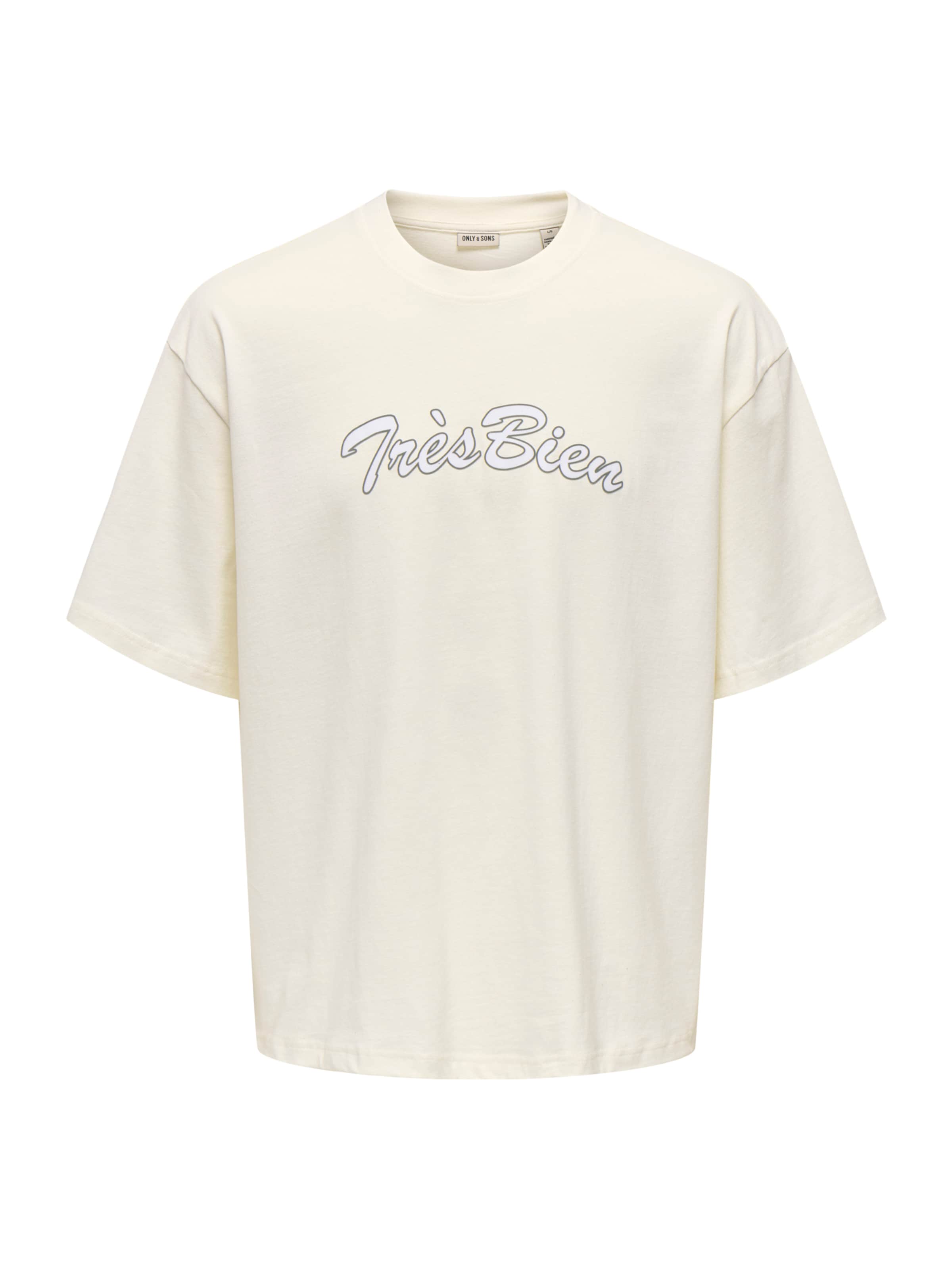 Only & Sons Tričko 'ONSMALIK' - černá / barva bílé vlny / přírodní bílá, Produkt