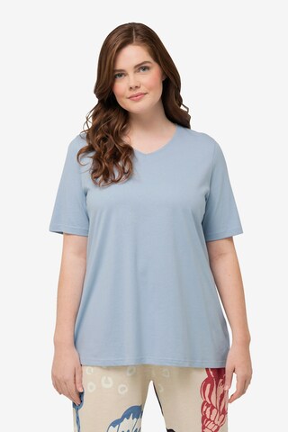 T-shirt Ulla Popken en bleu : devant