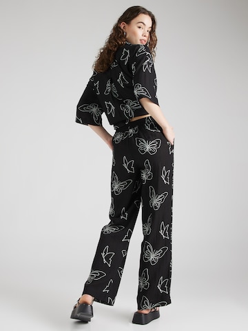 florence by mills exclusive for ABOUT YOU Loosefit Broek 'Sea Breeze' in Zwart