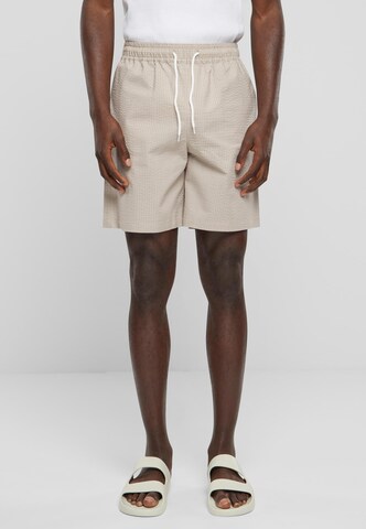 Urban Classics Normalny krój Spodnie 'Seersucker' w kolorze szary: przód