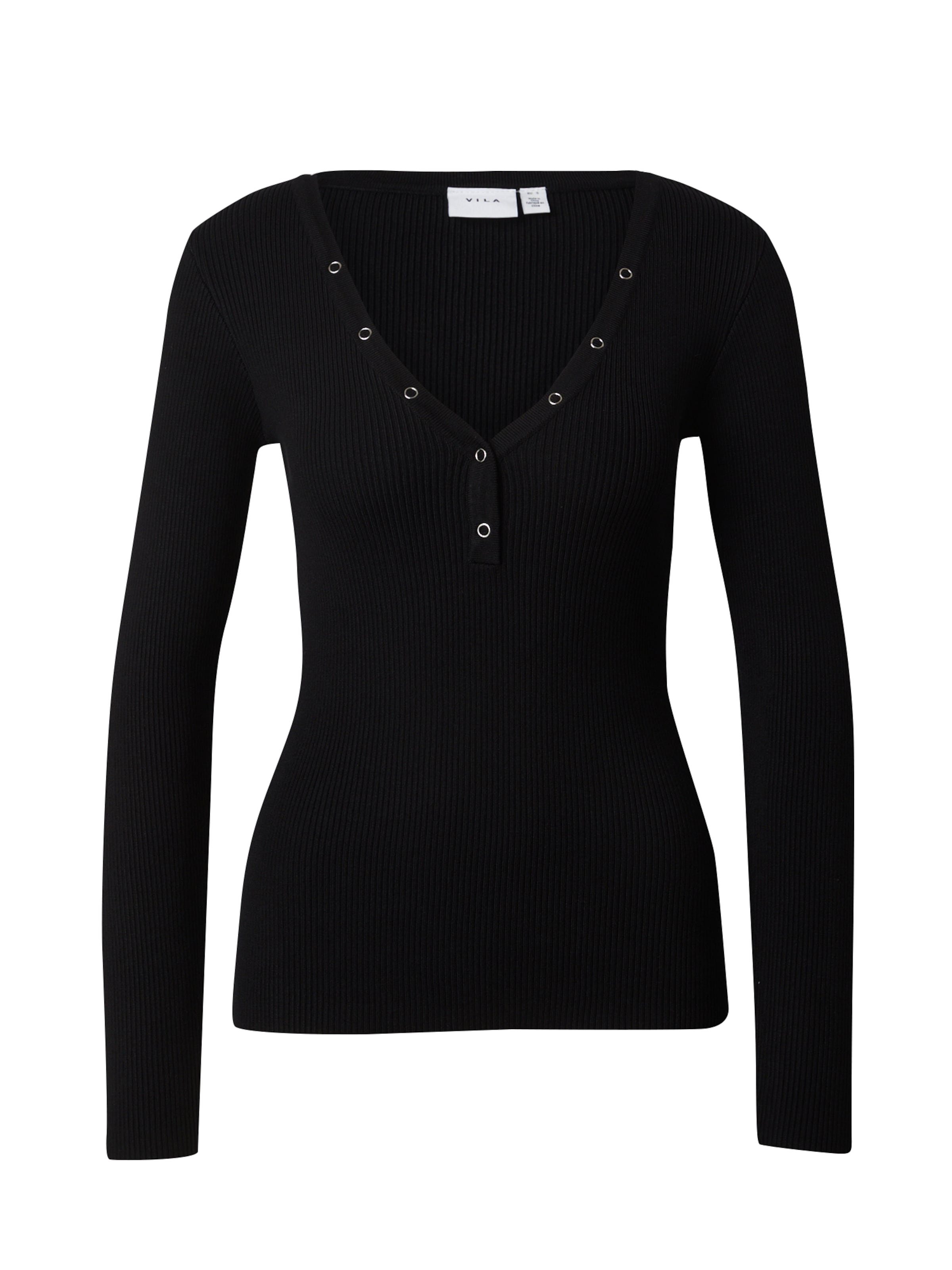 VILA Pulóver 'VIFREYE' - fekete: elől