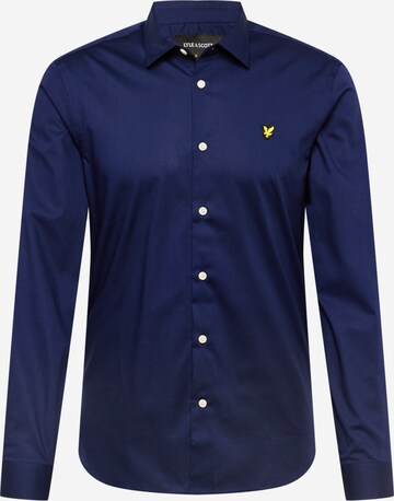 Lyle & Scott Button Up Shirt in Blue: front