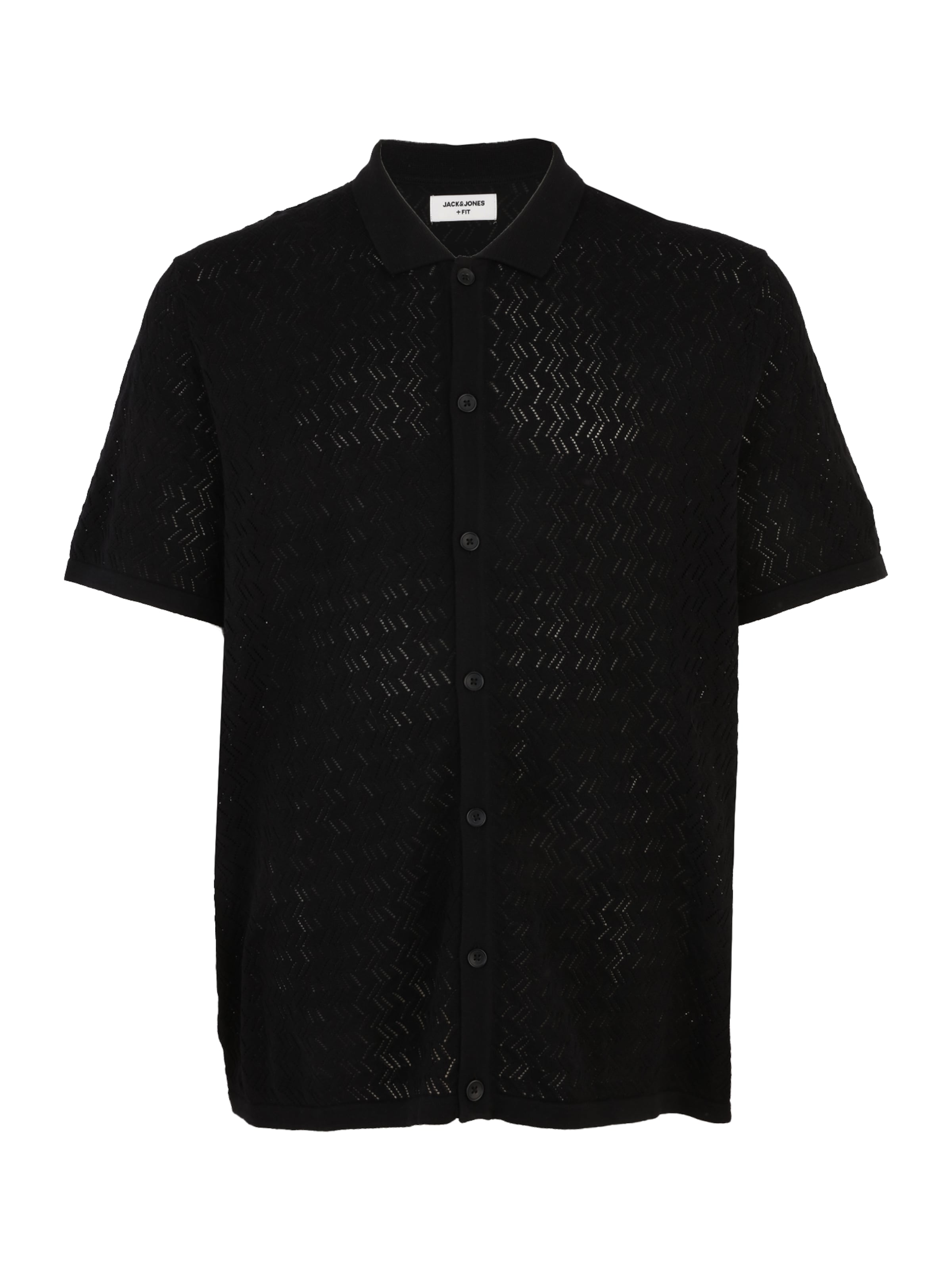 Jack & Jones Plus Gebreid vest 'JORTYLER' in Zwart: voorkant