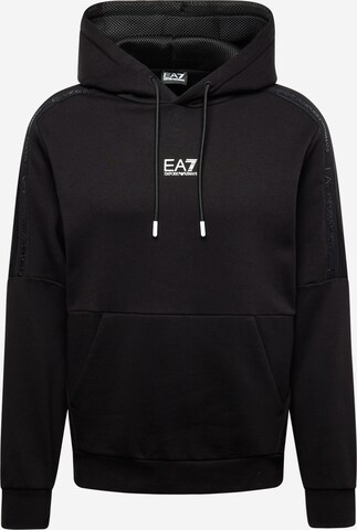 EA7 Emporio Armani Sweatshirt in Zwart: voorkant