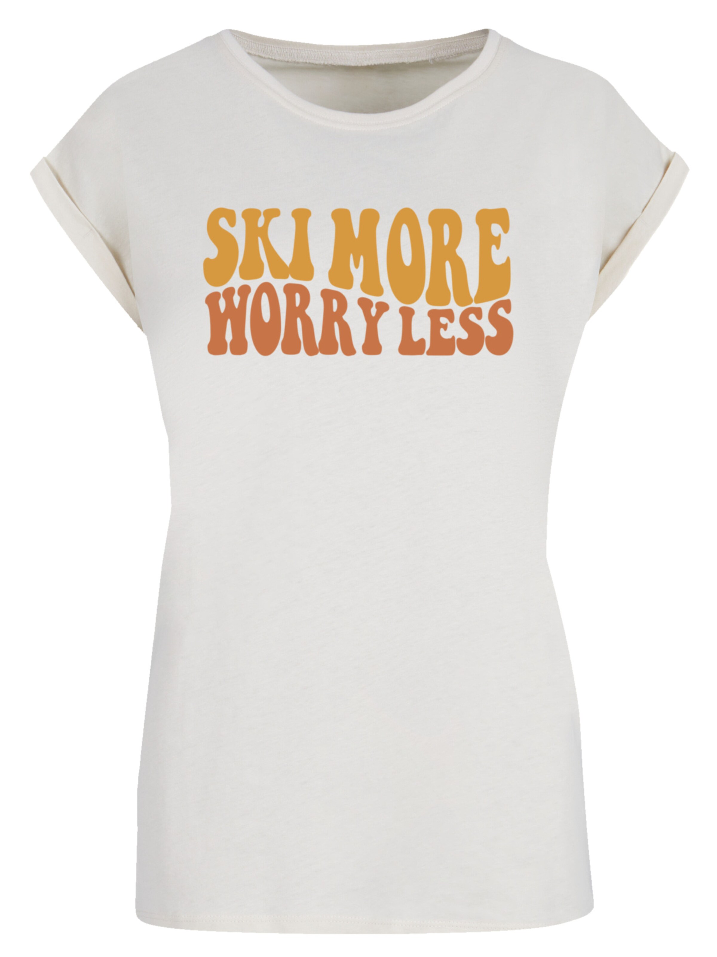 F4NT4STIC Shirt 'Ski More Worry Less' in Grijs: voorkant
