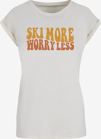 F4NT4STIC Shirt 'Ski More Worry Less' in Grijs: voorkant