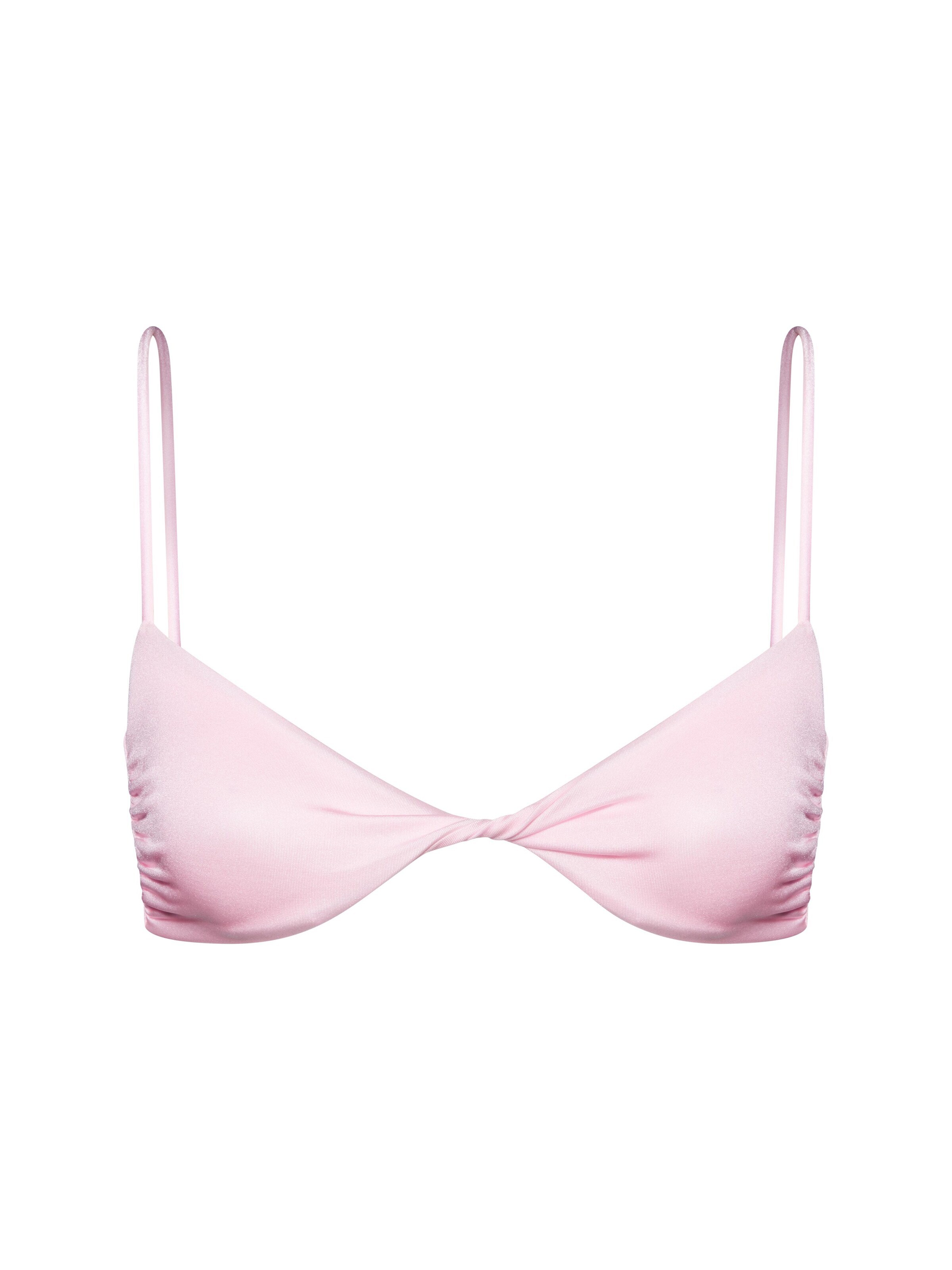 rozā SALT&WAVE Trijstūra formas Bikini augšdaļa 'Twist Top': no priekšpuses