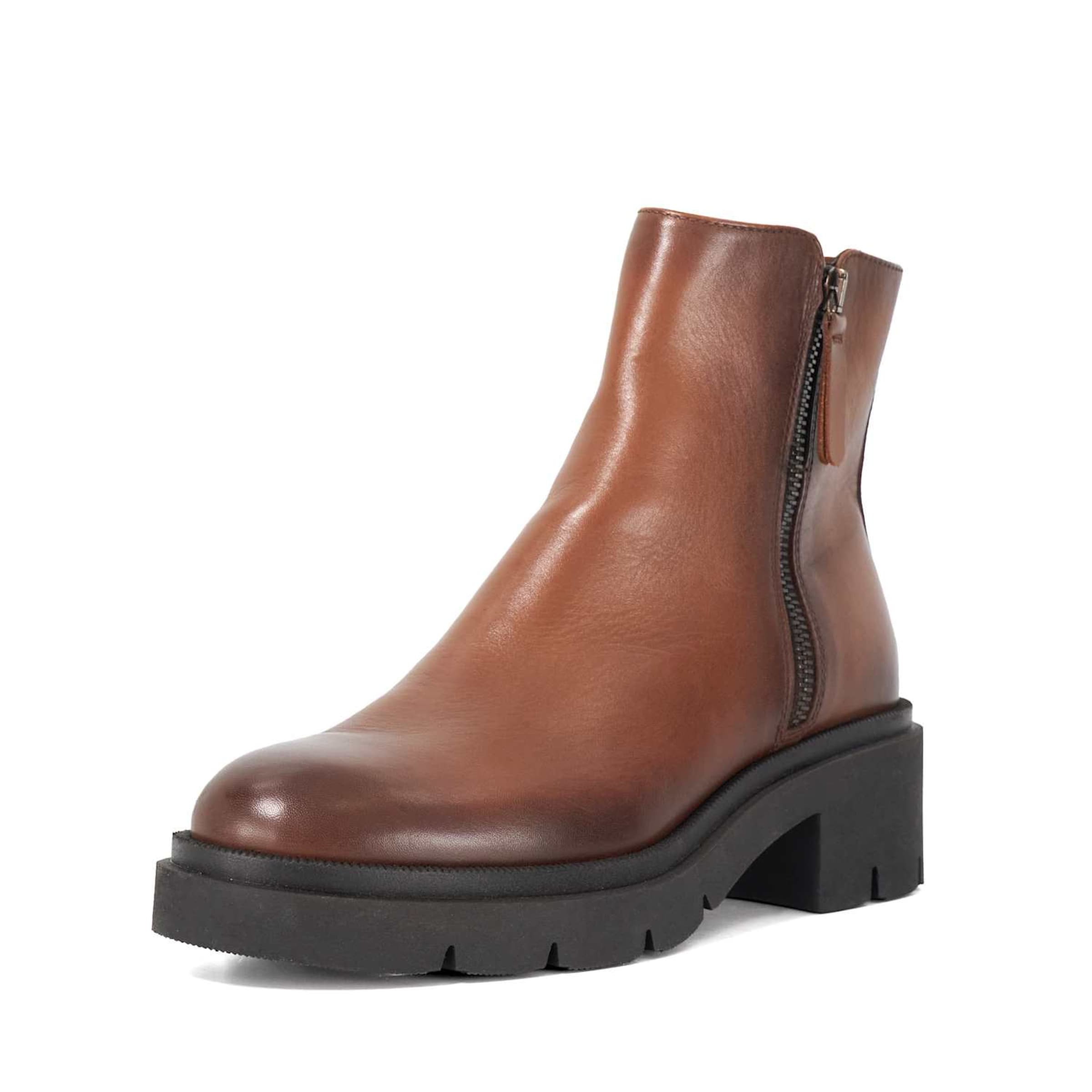 Dune LONDON Stiefelette 'Paving' in Braun: Vorderseite