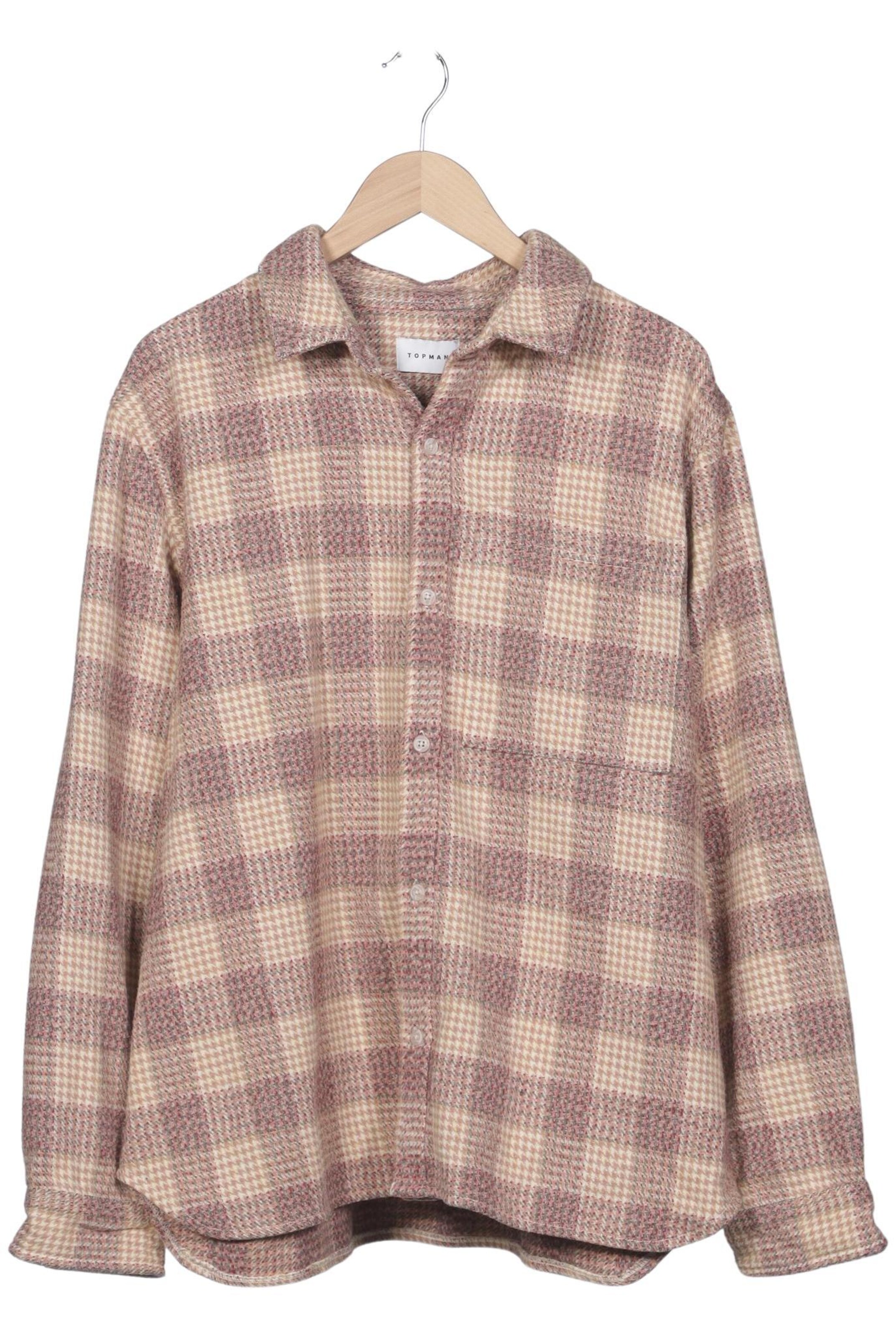 TOPMAN Button Up Shirt in XXL in Beige: front