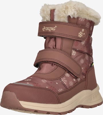 ZigZag Snow Boots in Pink: front
