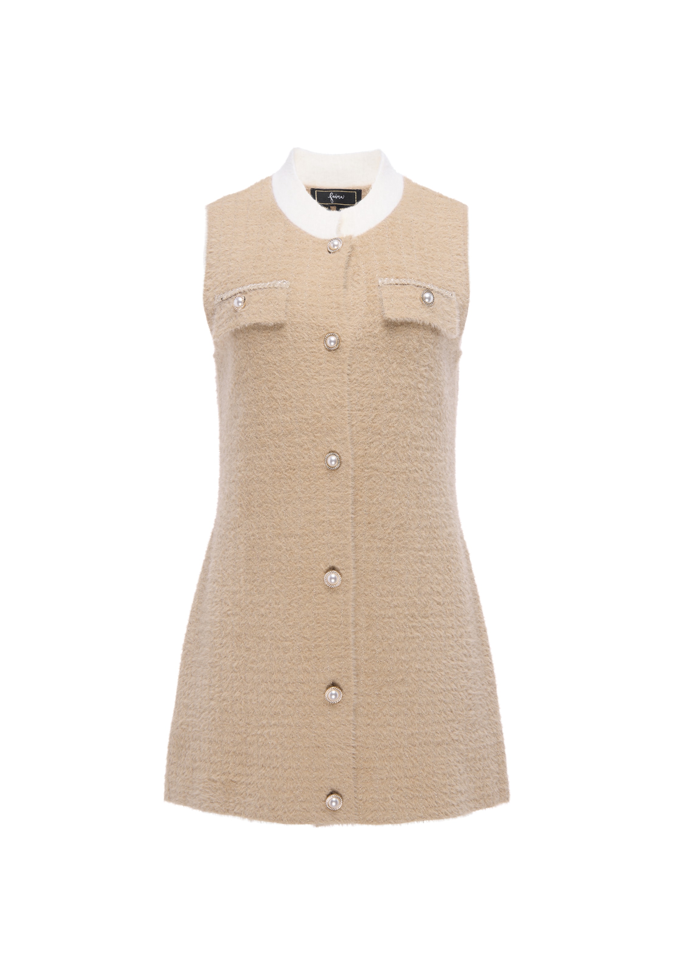faina - Vestido en beige: frente