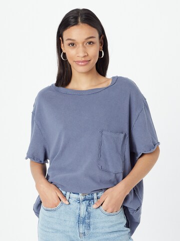 Free People Shirt in Blauw: voorkant