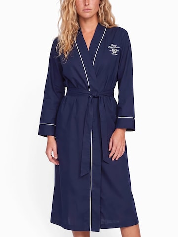 Peignoir long 'Herringone' Lauren Ralph Lauren en bleu