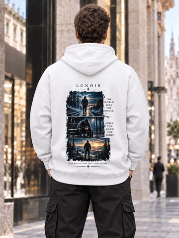 LUNØIR Studio Sweatshirt 'Only You Know the Fight' in Wit