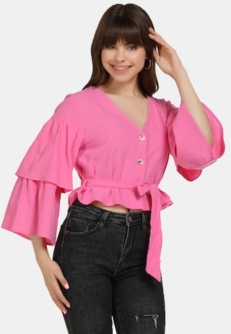 MYMO Blouse in Roze: voorkant