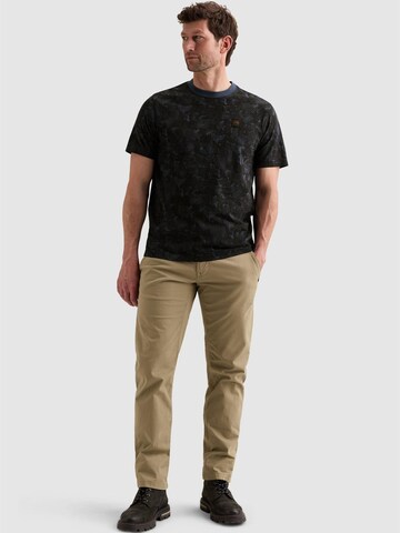 PME Legend Koszulka 'T-shirt in slub jersey with subtle allover print' w kolorze niebieski