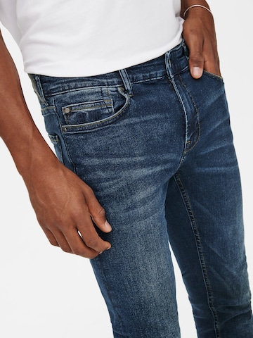 Only & Sons Skinny Jeans 'Warp' in Blauw