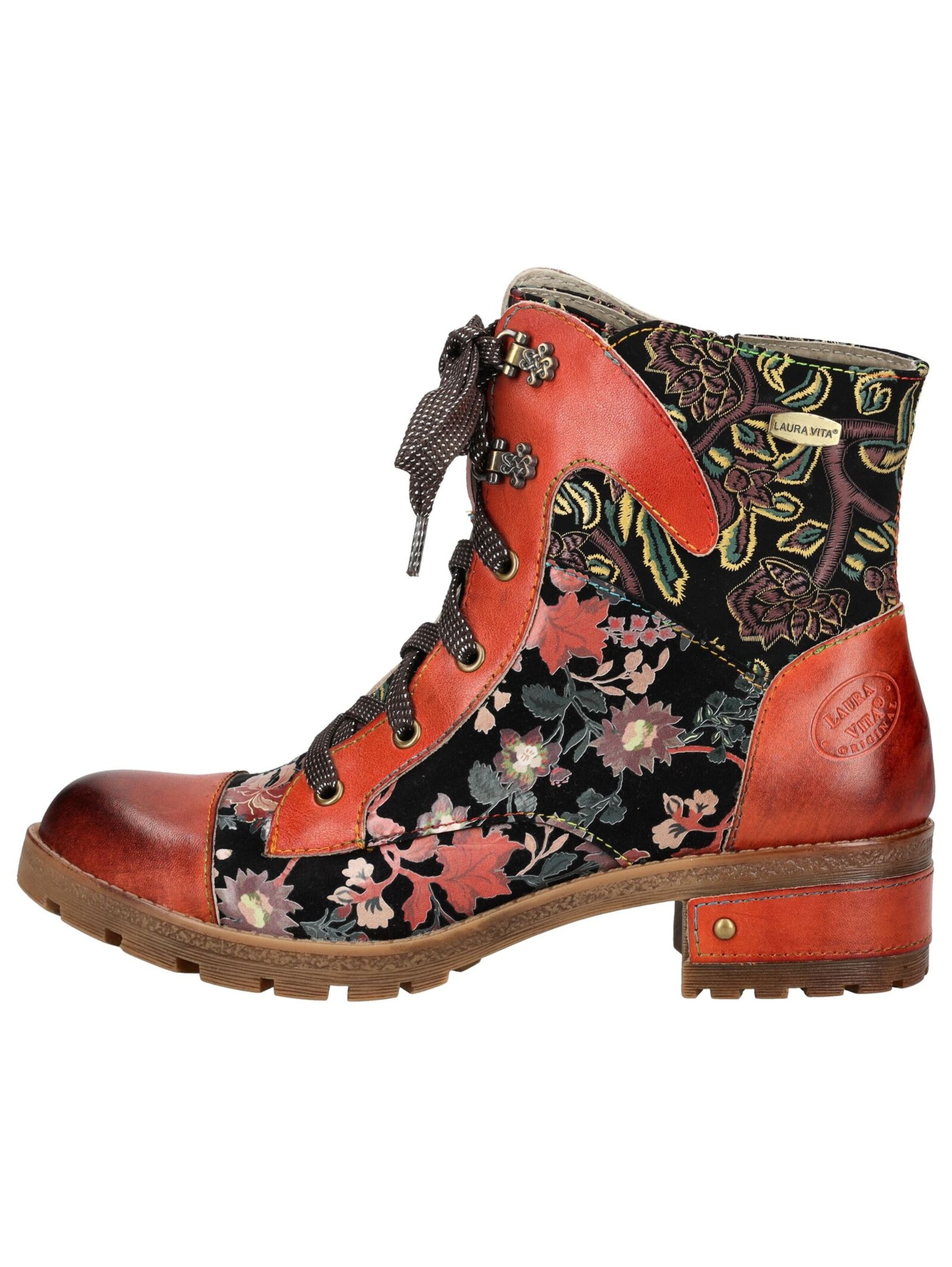 Laura Vita Lace-Up Ankle Boots in Orange