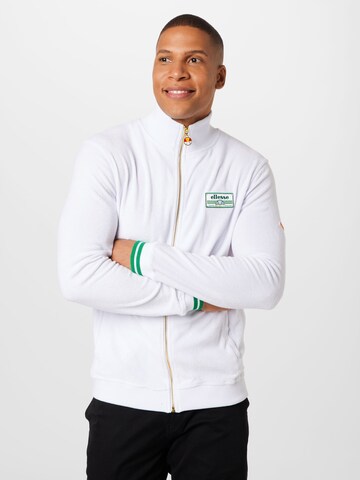 ELLESSE Zip-Up Hoodie in White: front