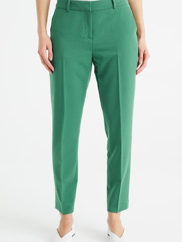 Coupe slim Pantalon à plis WE Fashion en vert : devant