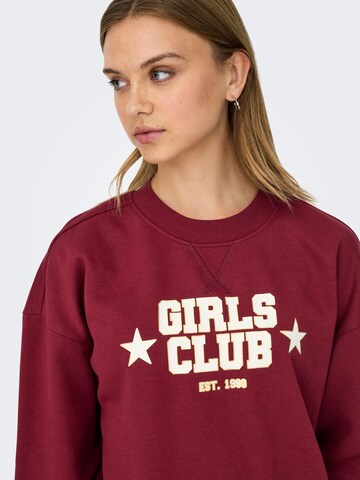 ONLY Sweatshirt 'ONLJo' i rød