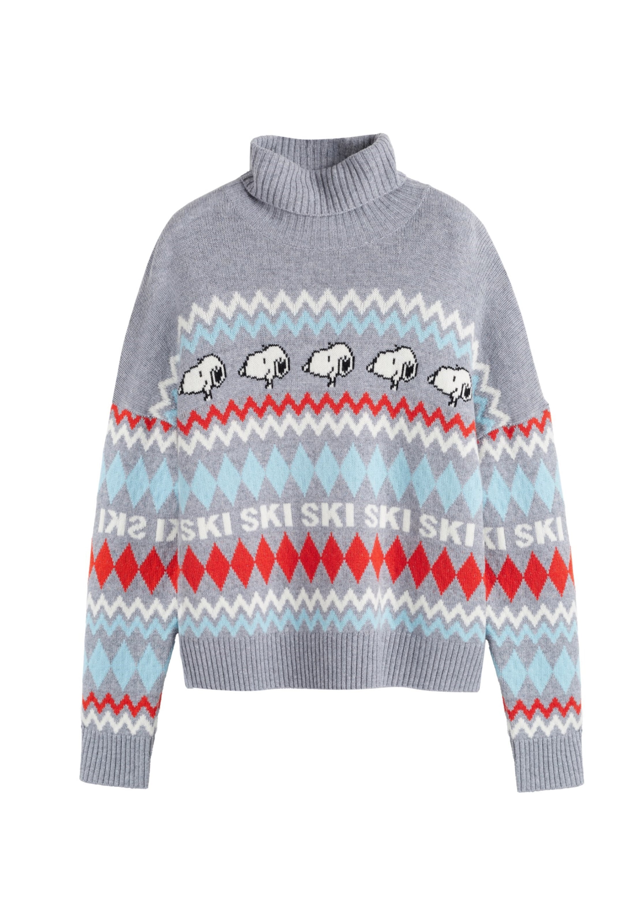 Pullover 'Snoopy Ski' di Chinti & Parker in grigio: frontale