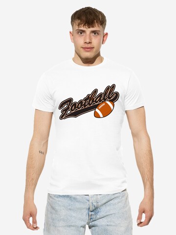 T-Shirt 'American Football' Cotton Prime en blanc : devant