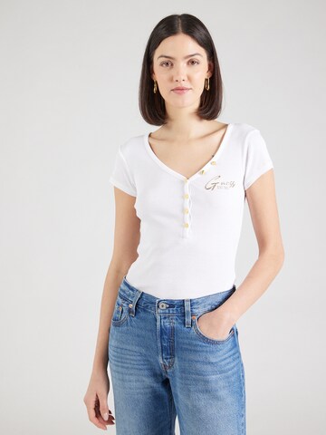 T-shirt GUESS en blanc : devant