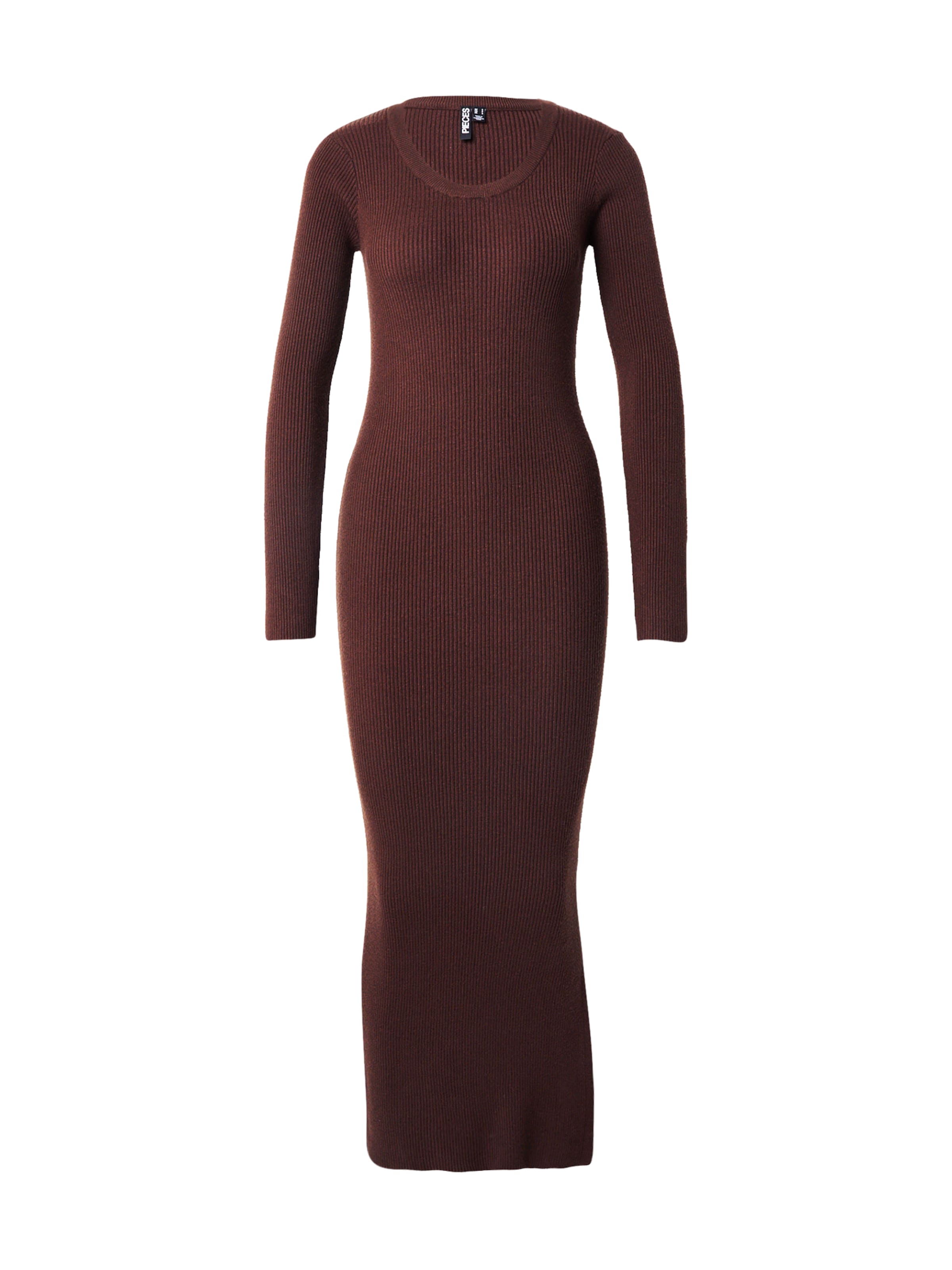 PIECES Kootud kleit, värv pruun: eest vaates