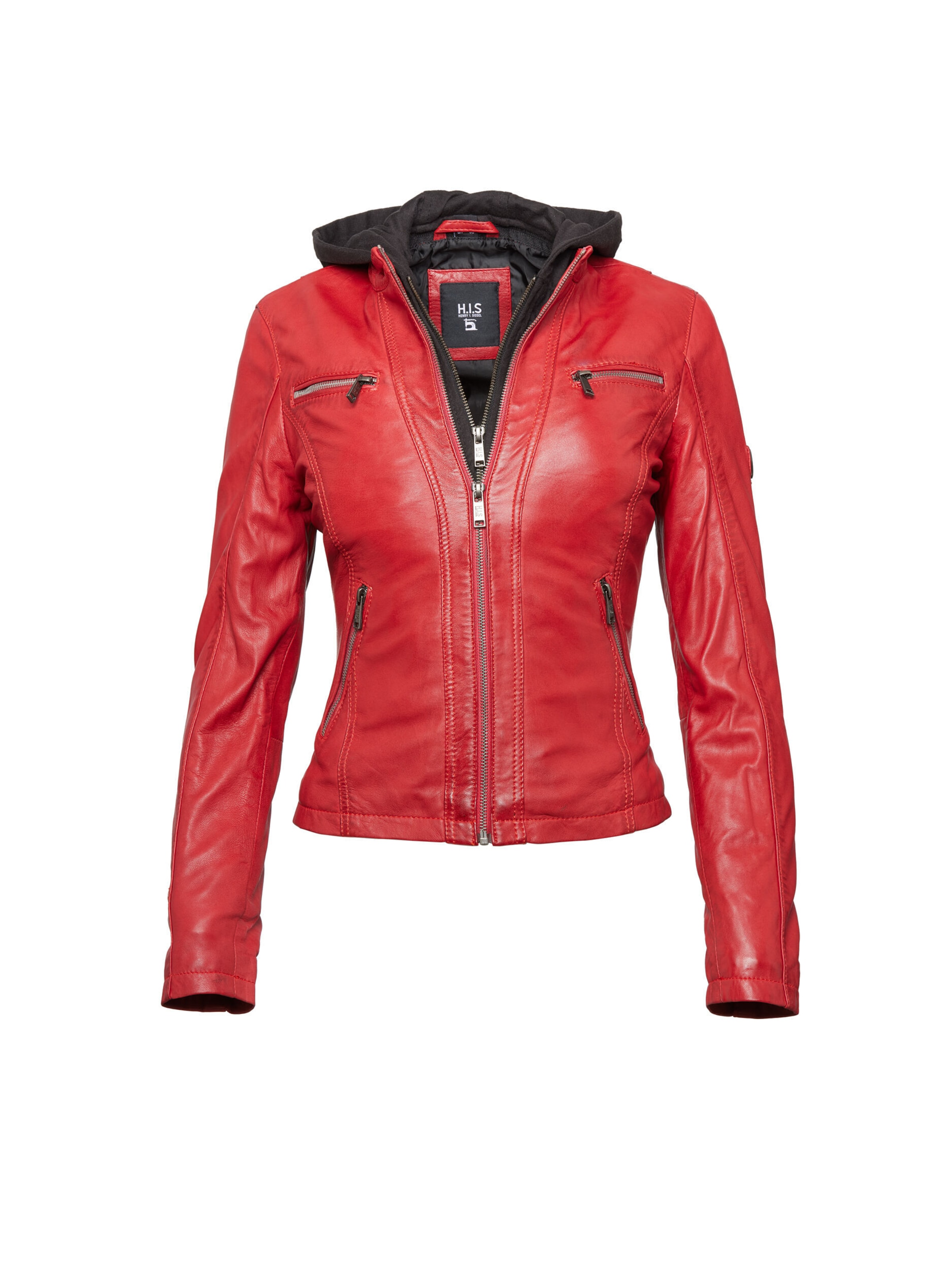 H.I.S Lederjacke in Rot: Vorderseite
