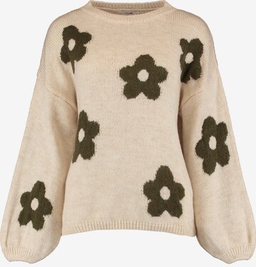 Hailys - Jersey 'Fl44ower' en beige: frente