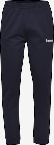 Hummel Tapered Workout Pants in Blue: front