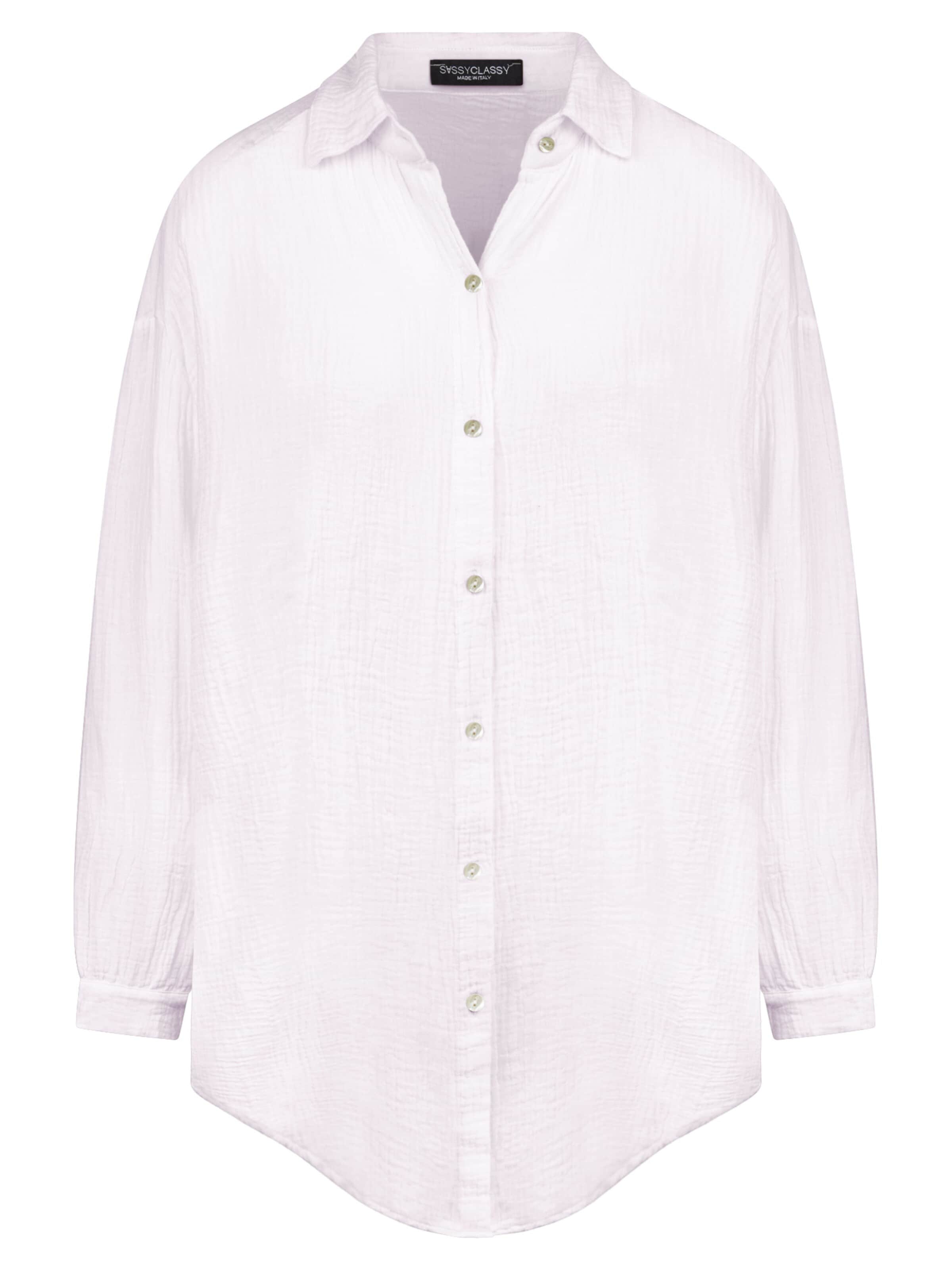 SASSYCLASSY Blouse 'kürzere Variante' in White: front