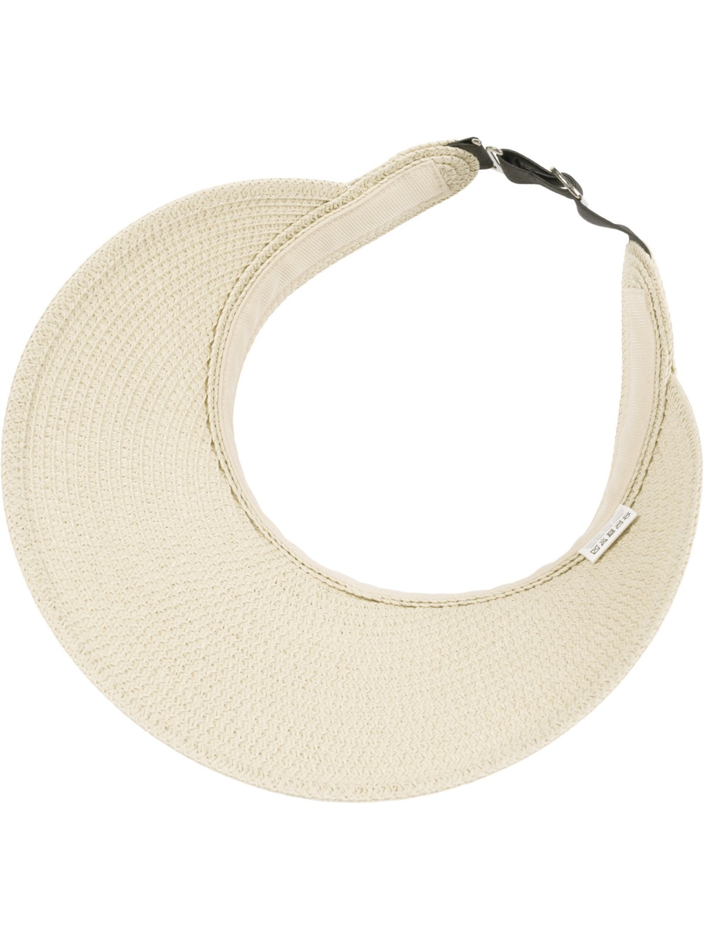 styleBREAKER Cap 'Papierstroh Visor Cap Einfarbig' in Beige