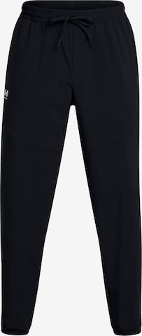 UNDER ARMOUR Tapered Workout Pants 'Vibe' in Black: front