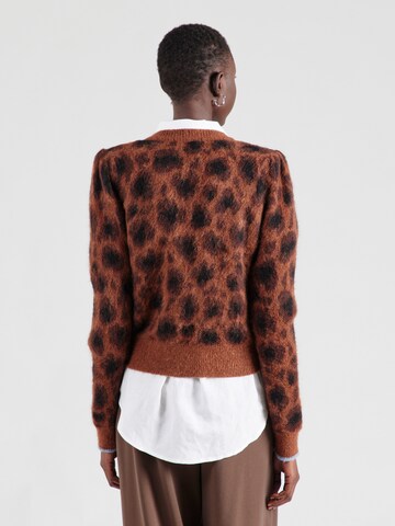 SCOTCH & SODA Cardigan 'FUZZY JACQUARD' i brun