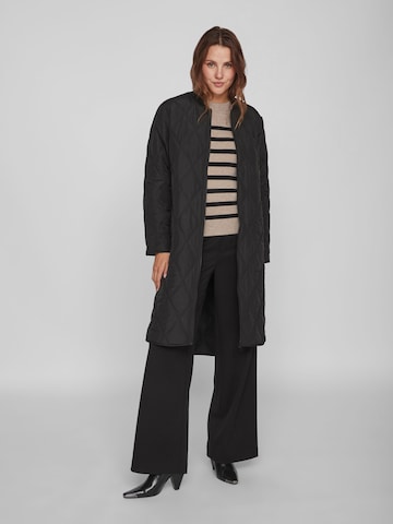 VILA Between-Seasons Coat in Black: front