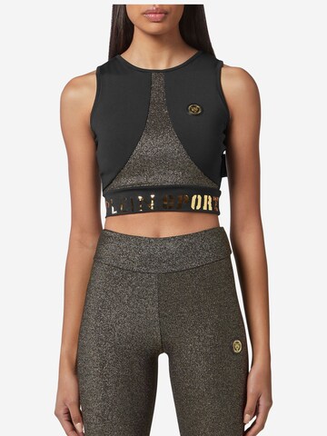 Plein Sport Sports top 'Statement' in Black: front