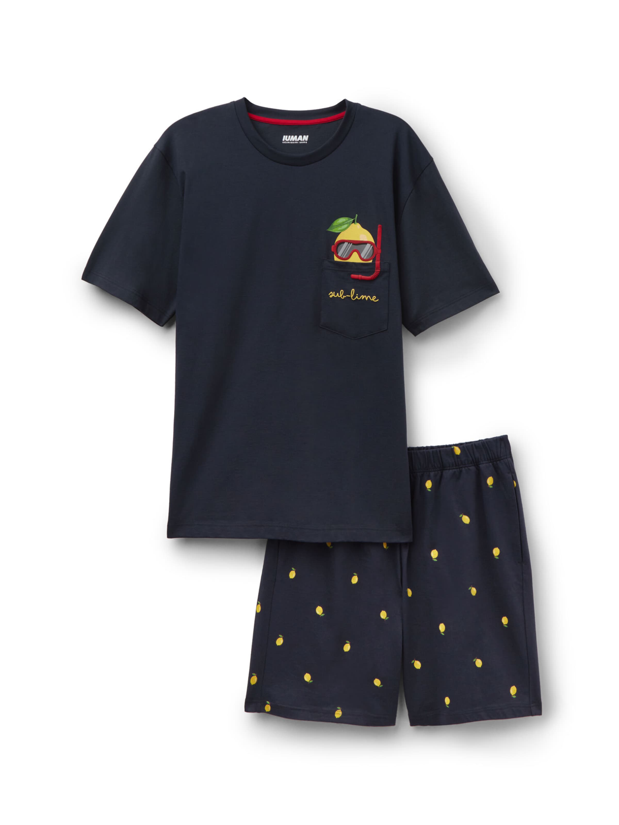 IUMAN Intimissimi Uomo Kurze Schlafanzüge in Blau: Vorderseite