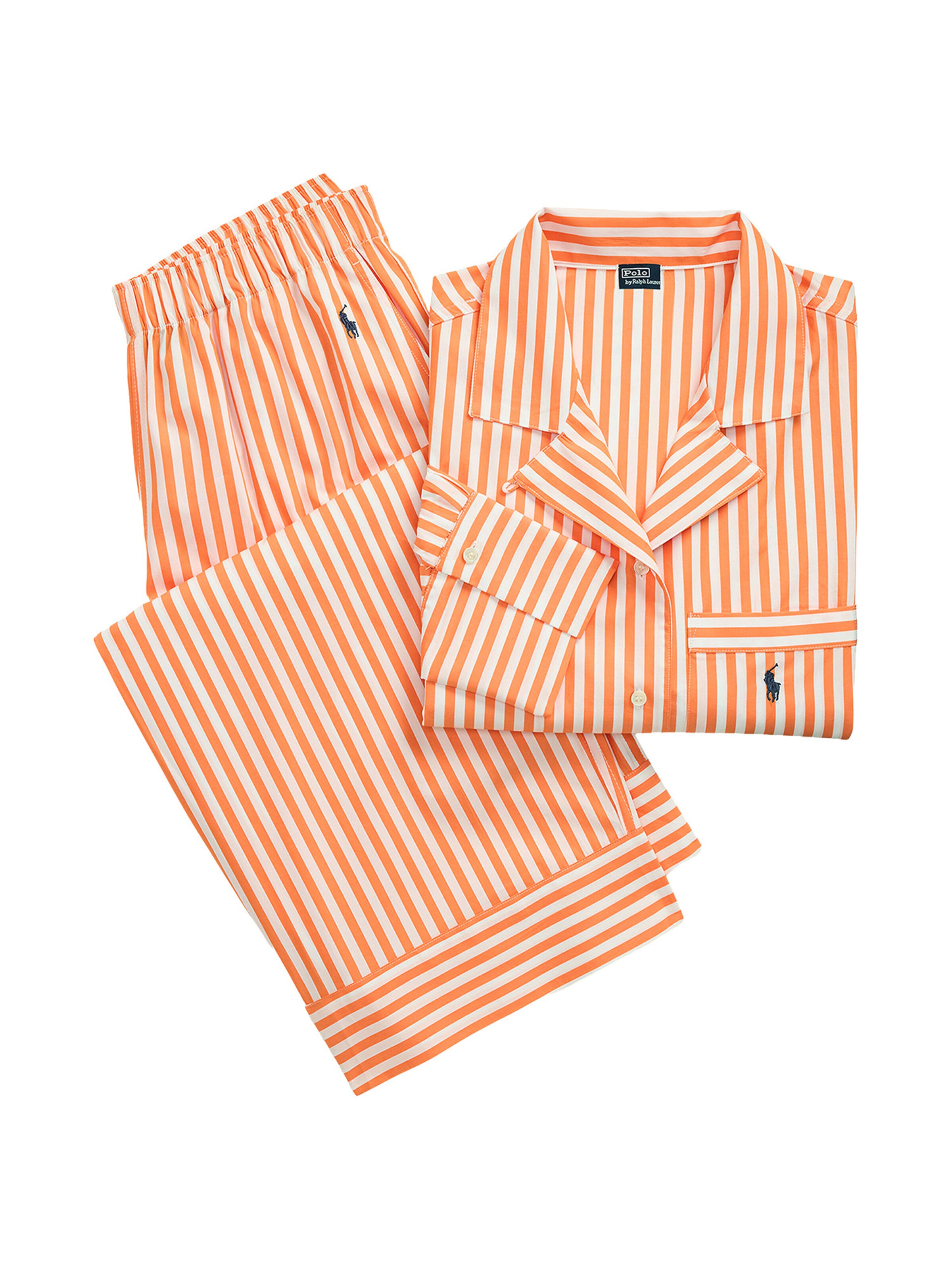 Polo Ralph Lauren - Pijama ' Shirting Stripes ' en naranja: frente