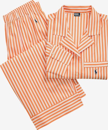 Polo Ralph Lauren - Pijama ' Shirting Stripes ' en naranja: frente