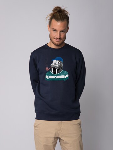 Watapparel Sweatshirt ' Walross ' in Blau: Vorderseite
