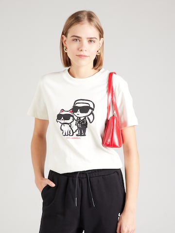 Karl Lagerfeld Koszulka w kolorze beżowy: przód