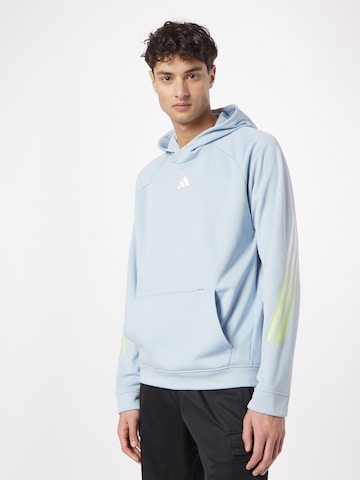 ADIDAS PERFORMANCE Athletic Sweatshirt 'Train Icons 3-Stripes ' in Blue: front