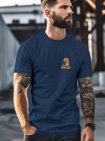 Neverless Shirt 'Eat pasta' in Blue