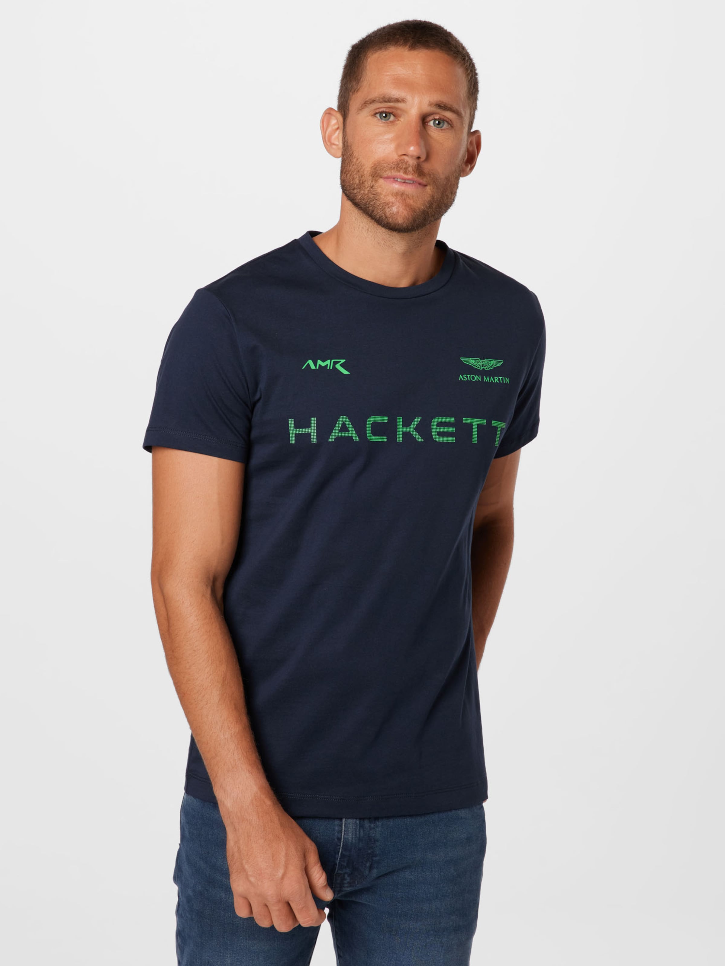 Männer Shirts Hackett London T-Shirt in Navy - AD23561