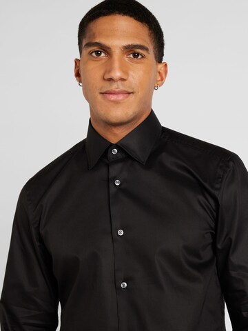 BOSS Slim fit Button Up Shirt 'Hank' in Black